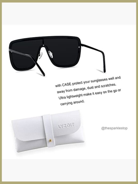 Rimless Oversized Square Sunglasses Shield Frameless UV Protection main image 6
